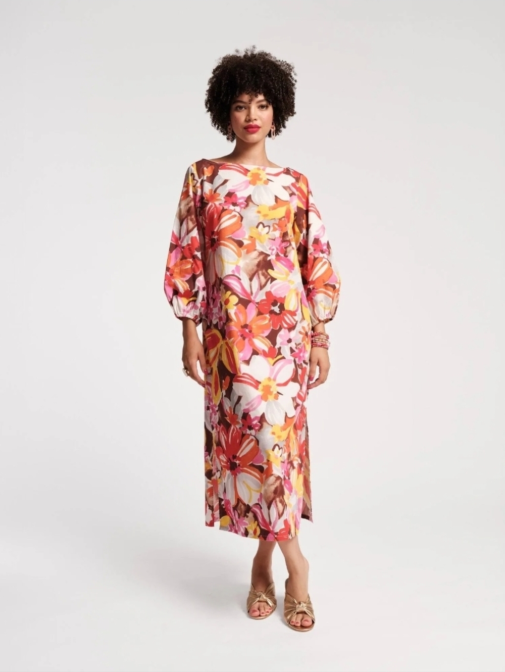 NWT Frances Valentine Minnow Maxi Dress Sun Floral Pockets Size XS Retro Boho